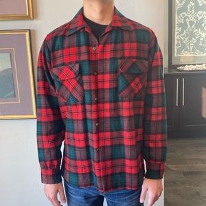 Vintage Men’s Wool Pendleton Plaid Shirt Size Medium